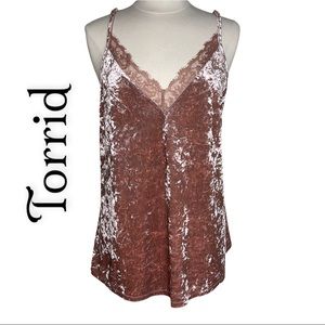 Torrid Velvet Tank Top Light Pink Size 1